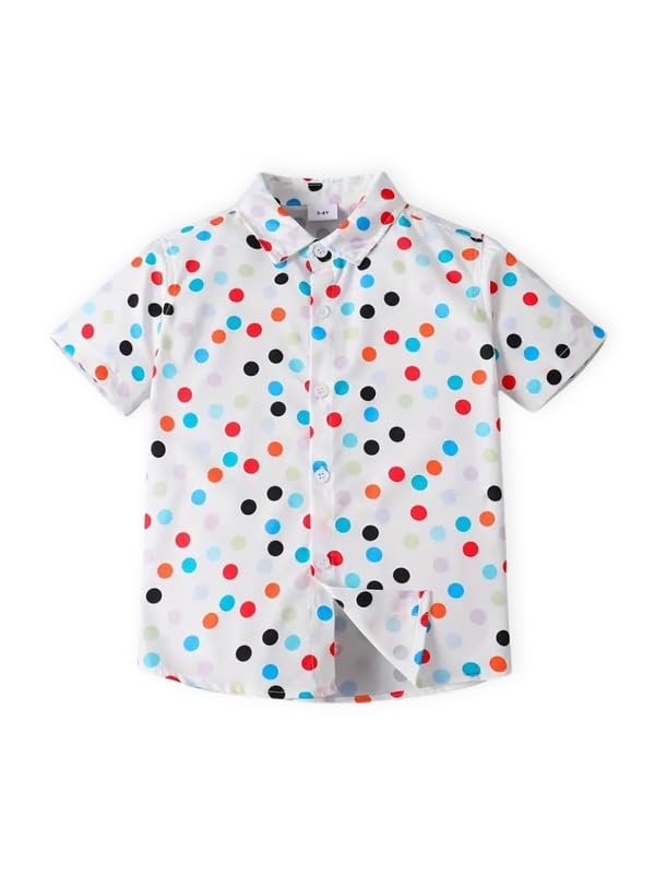 Niren Enterprise Kids' Polka Dot Playful Comfort Soft Cotton, Multicolor Dots, Short Sleeve, Lightweight, Button-Down Shirt - Review, Price and Buying Guide