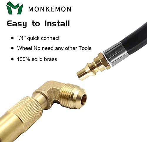 Monkemon Propane Elbow Adapter With Extension Hose, 12Ft Propane Quick Connect Hose Rv To Grill For Blackstone 17" And 22" Griddle, Lp Quick Connect Hose Rv Grill For Camp Chef Stove Portable Fire Pit #TOP5