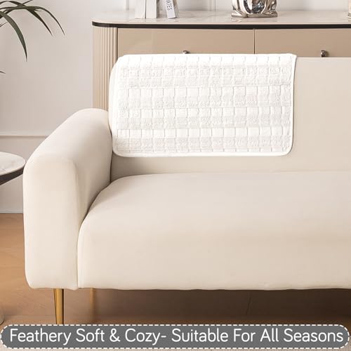 Image of HOKIPO 'Plush Haven' Premium Anti-Slip Backrest Mat | Soft Fluffy Plush Fabric, White - 1 PC (AR-6256-WHT)