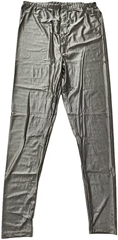Amradield Faraday Clothing Pure Silver Fiber Man Close Fitting Long Johns Blocking RF Radiation EMF Exposure Shielding Signal EF EMI Conductive Silver Fiber Protect Body Male Clothes Long Leg Bottom M
