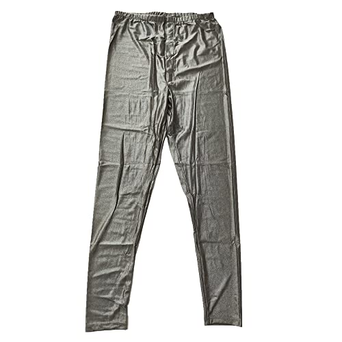 Amradield Faraday Clothing Pure Silver Fiber Man Close Fitting Long Johns Blocking RF Radiation EMF Exposure Shielding Signal EMI Conductive Silver Fiber Protect Body Male Clothes Long Leg Bottom 4XL