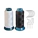 Black,White Weaving Thread High Strength Polyster Thread Size 210 D with 12 pcs of 9cm-C Type Needles/Curved hair Needles for Sew