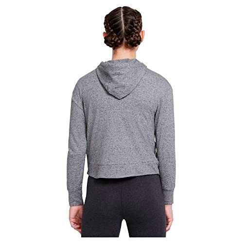 Nike Sportswear Big Kids' (Girls') Full-Zip Jersey Hoodie (Medium, Carbon Heather/Smoke Grey/Sunset Pulse)2