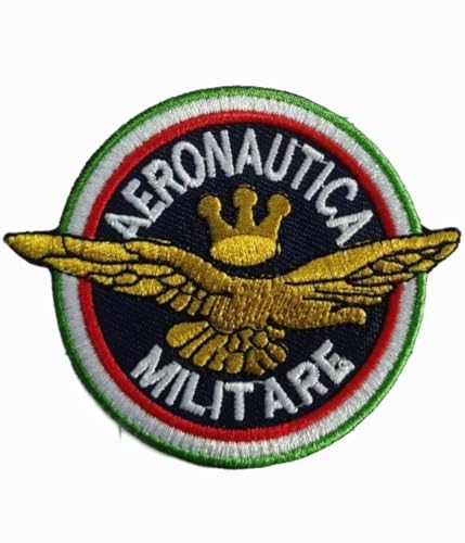 SUMA SHOP - Parche aeronáutico militar italiano, parche termoadhesivo bordado, 8 x 6,5 cm, réplica