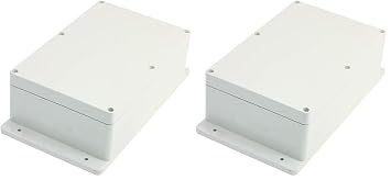 ABS Plastic Junction Box Dust-Proof Waterproof IP65 Indoor Outdoor Electrical Enclosure Box Universal Project Enclosure with Fixed Ear Grey 230mmx150mmx85mm 9 x 5.9 x 3.3 Inches Pack of 2