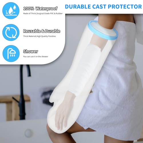 KEEFITT Adult Cast Covers for Shower Arm, KT2201 Waterproof Arm Shower Cast Protector Extra Large Long, Watertight Protection for Post Surgery, Broken Arm Wounds Reusable (Straight Style) - Thumbnail 3