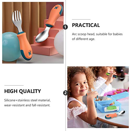 Toyvian Conjunto de Talheres de Aço Inoxidável para Garfos E Colheres para Bebês