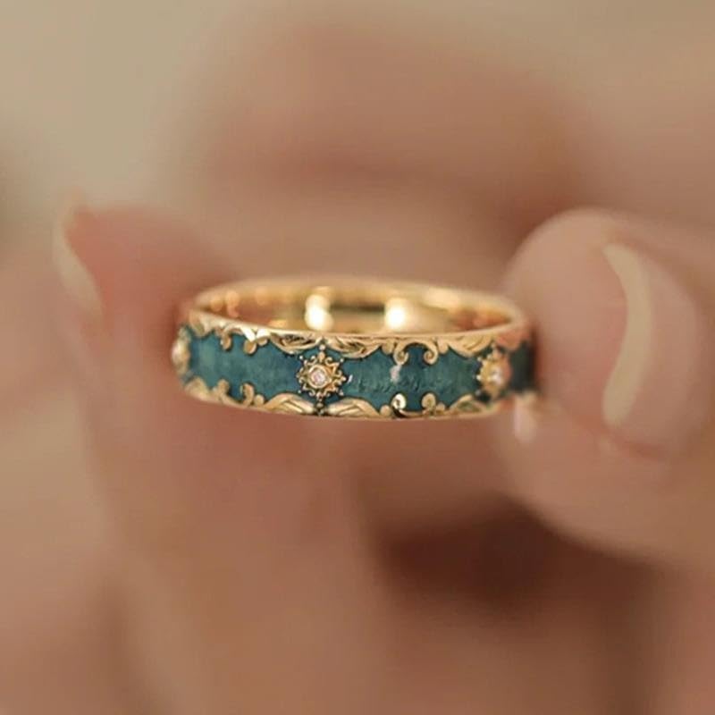 Image of Lishanti Stackable Enamel Rings for Women - Adjustable Copper Rings with Rhodium Plating, Fashion Jewelry for Parties, Weddings, and Gifts