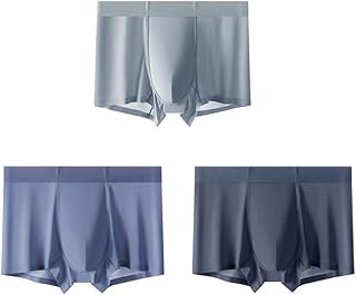 FiavUs Mens Ice Silk Underwear,Ultra Thin Ice Silk Seamless Underpants for Men,Mens Boxers Shorts Ice Silk