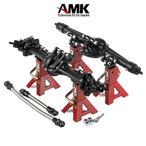 Aluminum Front & Rear Axles Cnc Complete Axle Set For 1/10 Rc Crawler Car Axial Scx10 Ii Rgt 86100 Redcat Gen8 Element Enduro Cc01 (Black Front Rear Axle) #TOP5