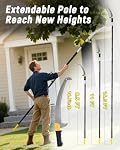 Scie à Poteau de 14,5 pi avec Longueur Réglable pour Élagage d'Arbres, Scie Manuelle Légère avec Lame en Acier Mn, Taille de Branche Longue pour Cour, Jardin, Patio, Utilisation Forestière