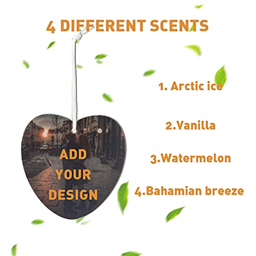 Custom Car Air Freshener For Car, Personalized Rear View Mirror Memorial Hanging Air Freshener With Photo/Text (Love Heart Shape) #TOP2