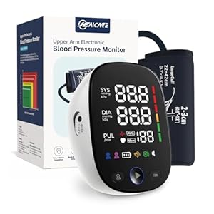 Upper Arm Electronic Blood Pressure Monitor, Adjustable Wide Range Cuff 8.5”-16.5”, Blood Pressure Monitor for Home Travel Use, Large LED Digital Display with 2×120 Memory