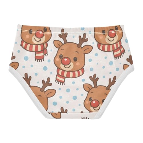 Reindeer Seamless Girls' Moisture-Wicking Panties Organic Underwear for Girls in Sizes 2T,3T, 4T, 5T, 6Y and 8Y2