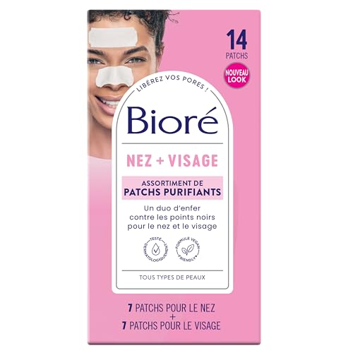 BIORÉ BOX 14 toppe ultra purificanti all'amamelide - (7 per il viso / 7 per il naso) disobstrano istantaneamente i pori eliminando le impurità intarsiate e i punti...