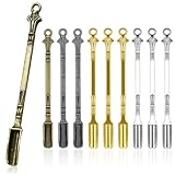 10 PCS Mini Spoons Metal Shovel Tableware Charm Kitchen Pendant, Multicolor Small Spice Spoon, Tiny Shovel Spoon for Necklace DIY Craft Making Keychain