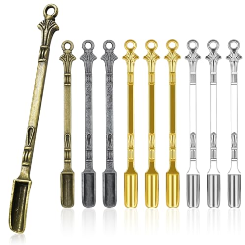 10 PCS Mini Spoons Metal Shovel Tableware Charm Kitchen Pendant,