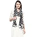 DUPATTA BAZAAR Woman's Embroidered White on Black Chiffon Dupatta