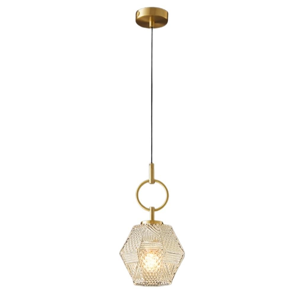 Suspension E14 en cuivre et verre moderne luminaire chic îlot cuisine