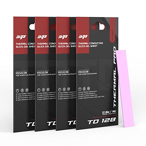 Ihtp Thermal Pad 12.8 W/Mk Non Conductive Heat Dissipation Silicone Pad For Pc Laptop Heatsink/Gpu/Cpu/Led Graphics Card, 120X20Mm, 0.5Mm, 1.0Mm,1.5Mm, 2.0Mm 4 Packs #TOP1