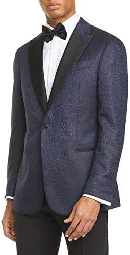 Amazon エンポリオ アルマーニ メンズ ジャケット ブルゾン G Line Trim Fit Geometric Wool Silk Di 並行輸入品 コート ジャケット 通販