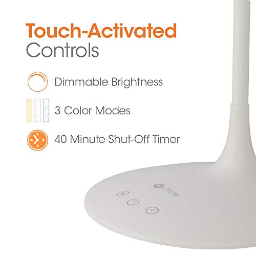 Ottlite Pivot Led Desk Lamp, Dual Shade Desk - 3 Color Temperature Modes, Auto Shut-Off Timer, Adjustable Neck & Touch Activated Controls - Crafting, Sewing, & Studying #TOP2