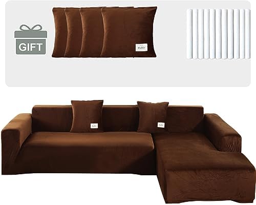 Topchances Chenille Sofa Slipcovers 1/2/3/4 Seater,Non Slip Sofa Cover for Dogs All-Seasons Sofa Wrap with Non-Slip Silicone Particles Apply to Living Room Dogs Cat Pet (Grey,70x150cm 1 Piece)