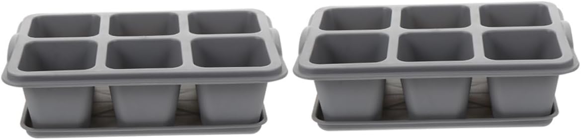POPETPOP 2 Stuks 6 Kleine Succulente Bloempot Plastic Groeiende Trays Bloem Starter Lade Plant Ontkieming Kit Vetplant Pot Succulente Plantenbak Plastic Dienblad Groente Make-Up