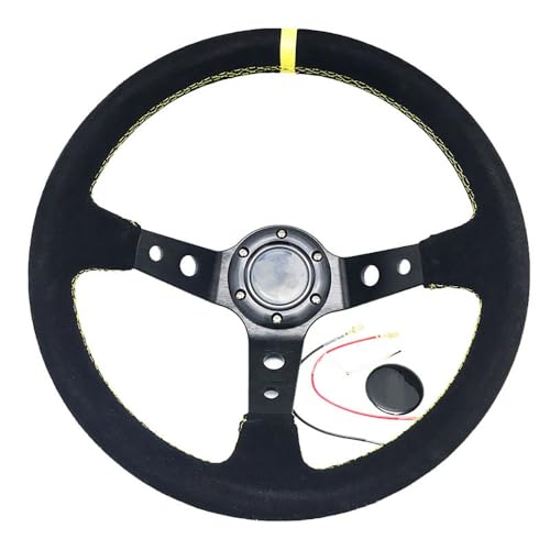 Volant de course 14 pouces résout le manque de grip avec son cuir givré concave 350 mm