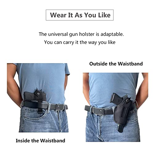 Ecstasi Universal Gun Holster For Men/Women Inside Outside The Waistband Pistols Holsters For Right Left Hand Draw Holster For Concealed Carry Fits S&W, M&P Similar Handguns Black #TOP4