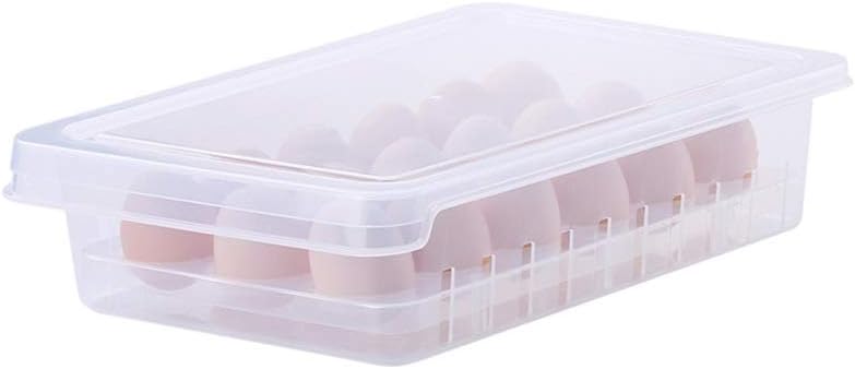 Egg Tray, Container Plastic Refrigerator Cover Storage Box Holder for Chicken Duck Hen