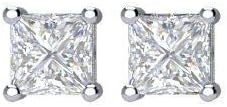 Solid 14k White Gold 1/3Cttw Diamond Stud Earrings (.33 Cttw) - Image 2