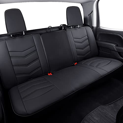 Luckyman Club Silverado Seat Covers Fit For 2019-2023 Chevy Silverado 1500 2500 3500 /Gmc Sierra Crew Cab And Extended Cab With Faux Leather (Black ) #TOP4