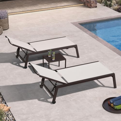 Oversized Adjustable Aluminum Chaise Set