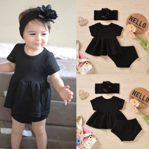 Preemie Baby Girl Clothes Infant Knitted Outfits Tunic Shirt Dress Diaper Cover Shorts Pants Set Baby Girls Clothing Set Premie Girls Black Shorts Playwear Baby Girl Spring Summer Outfits Short Sleeve #TOP2