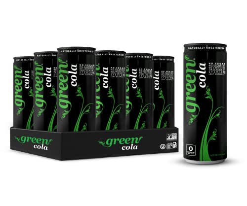 Green Cola - Sugar Free, Zero Calories, Naturally Sweetened With 100% Stevia Leaf Extract, Carbonated Soda, 100% Cola Taste, 12 Fl Oz Each Can - Pack Of 12 #TOP2