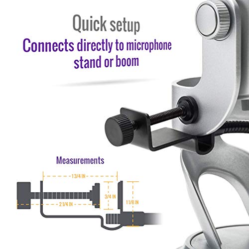 Filtro de pop AUPHONIX para microfone azul Yeti – ajuste personalizado, proteção de fecho fácil prop