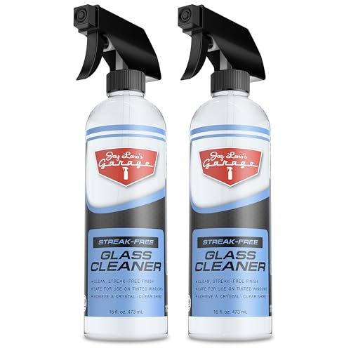 Jay Leno's Garage Glass Cleaner Spray Streak-Free Auto Glass Cleaner for Cars, Automotive Window Cleaner for Car Windows, Windshields & Mirrors 16 oz (Pack of 2) (16 oz (Pack of 2))