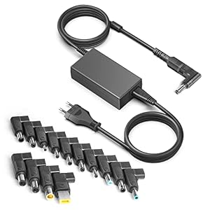 HKY 65W Universal Laptop Netzteil AC DC 15V 16V 18.5V 19V 19.5V 20V für Acer Fujitsu Siemens LG Lenovo Toshiba Medion für HP Dell für Samsung Asus für Sony Gateway mit 15 DC Steckern, Ladegerät 65W