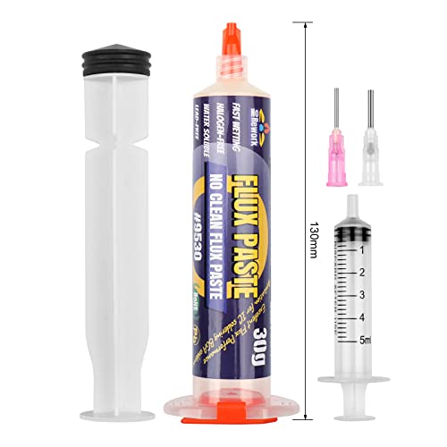 BEEYUIHF Lötpaste Flussmittel, 30ML Bleifrei Spritze Lötzinn Flussmittelpaste, No clean Kolophonium Löten Lötflussmittel für SMD BGA LED PCB Elektronik Löten (1.62oz/46g)