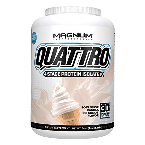 Magnum Nutraceuticals Quattro Soft Serve Vanilla Ice Cream Gluten-Free Protein Powder for Men & Women (4 lbs.)