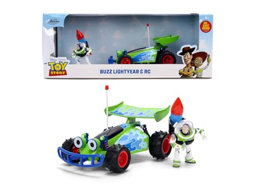 Jada Toys Toy Story Buggy avec Buzz Lightyear (Environ 19 cm) – Modèle de Voiture et Figurine de Collection en métal à l'échelle 1:24, kit de Jouets...