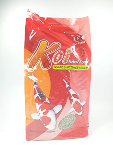 Hai Feng Koi Fish Total Food Floating N.W. 1kg(2.2lb), Large Pellet, ISO 22000 & HACCP, ISO 9001 Registered