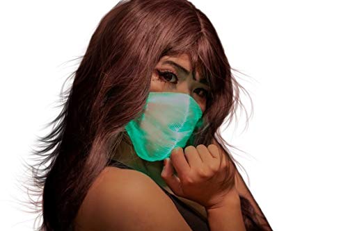 Alpha Fest LED Fiber Optic Rave Party Dust Mask for Men Women White, Medium