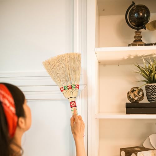 DOITOOL Hand-Made Straw Hand Broom 29Cm Small Corn Broom for Bed and Sofa Cleaning, Household Dust Brush for Indoor Sweeping and Desktop Use