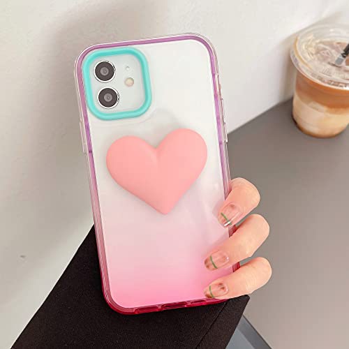 Coque de luxe iPhone 11 cœur rose BSAPP finition premium transparente antichoc