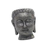 . 【Format compact】 : Ce pot de fleurs en résine en forme de tête de Bouddha est idéal pour , les mini-plantes ou les plantes vertes miniatures, sur un bureau ou une étagère.