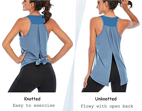 Womens Workout Tops Women Tank Tops Womens Tops Fashion Sport Tops Basic Yoga Tops Knot Active Casual Dark Purple - Thumbnail 2