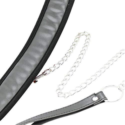 jerbro 1 Stk. Halsband Erwachsene Sex Spielzeug Flirt SM Halsband-Geschirr mit Leine Ketten schwarzrot (BDSM01)