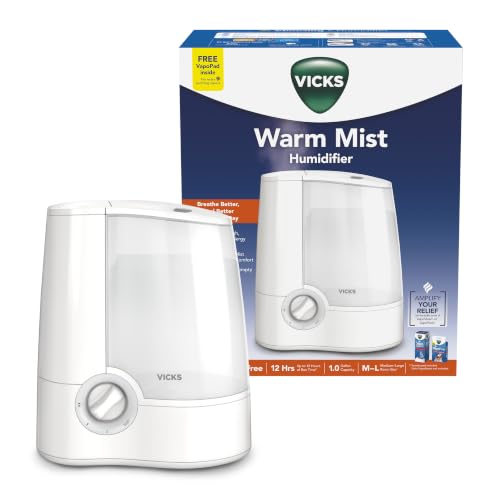 Vicks Warm Mist Humidifier for Medium to Large Rooms, 1 Gal Tank